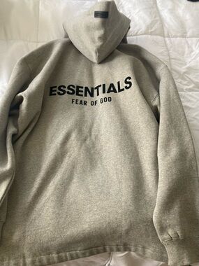 Essentials by Fear of God Heather Gray Logo Back Hoodie